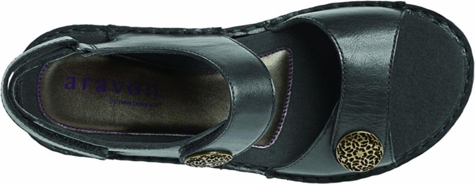 Aravon Sandals Cambridge Candace Black - Extra Wide