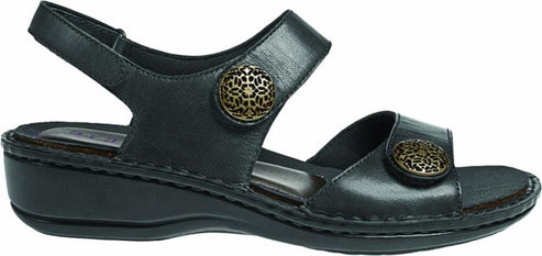 Aravon Sandals Cambridge Candace Black - Narrow