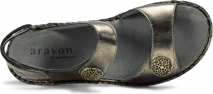 Aravon Sandals Cambridge Candace Pewter - Extra Wide