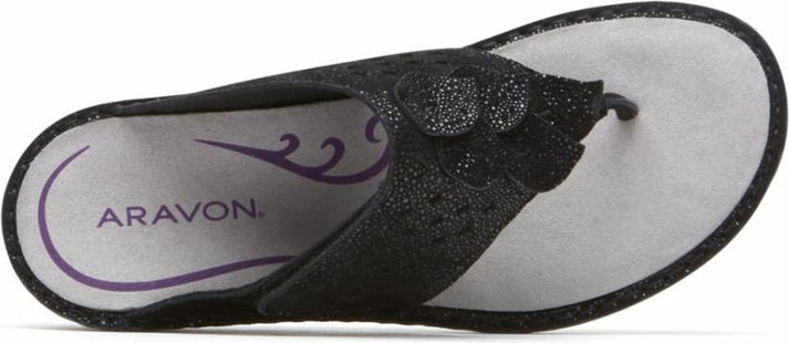 Aravon Sandals Cambridge Thong Black - Wide