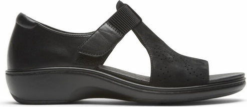 Aravon Sandals Duxbury T-strap Black - Extra Wide