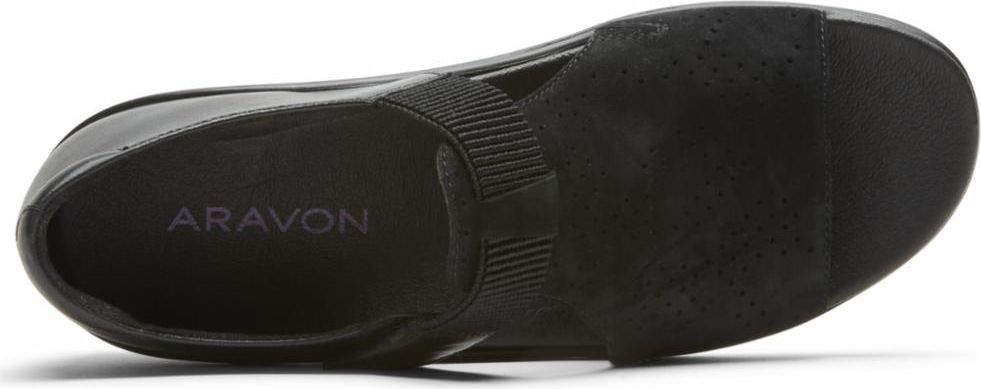 Aravon Sandals Duxbury T-strap Black - Extra Wide