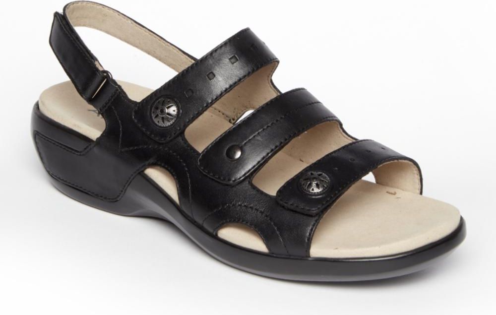 Aravon Sandals Power Comfort Sandals Three Strap Black - Extra Wide