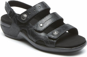 Aravon Sandals Power Comfort Sandals Three Strap Black - Extra Wide