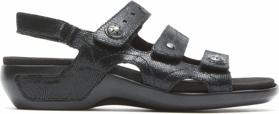 Aravon Sandals Power Comfort Sandals Three Strap Black - Narrow