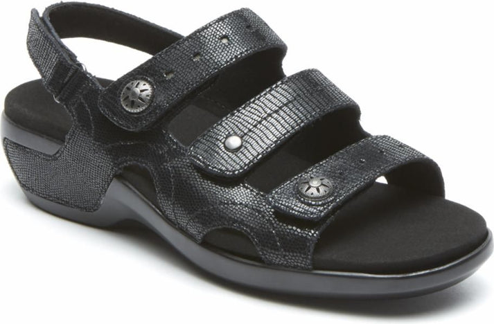 Aravon Sandals Power Comfort Sandals Three Strap Black