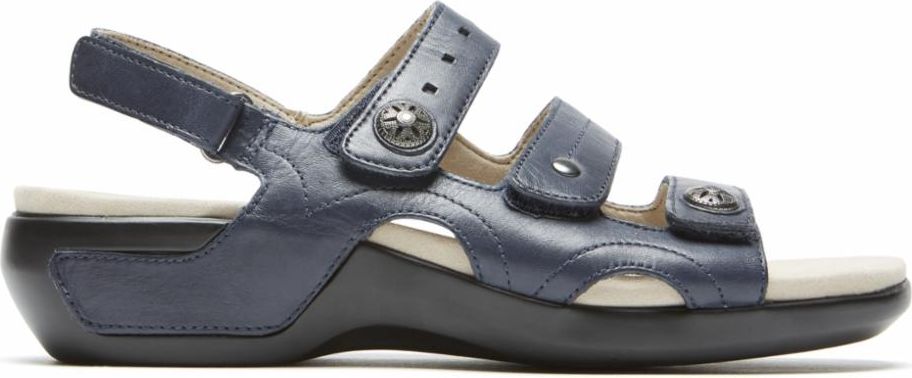 Aravon Sandals Power Comfort Sandals Three Strap Navy - Narrow