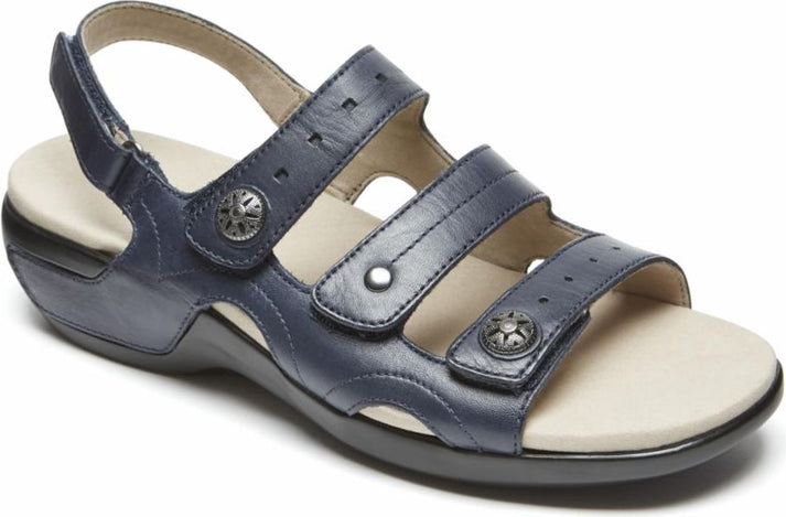 Aravon Sandals Power Comfort Sandals Three Strap Navy