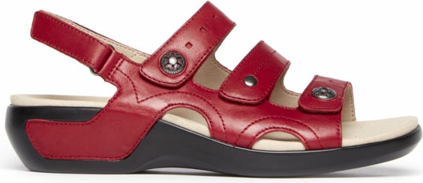 Aravon Sandals Power Comfort Sandals Three Strap Red - Narrow