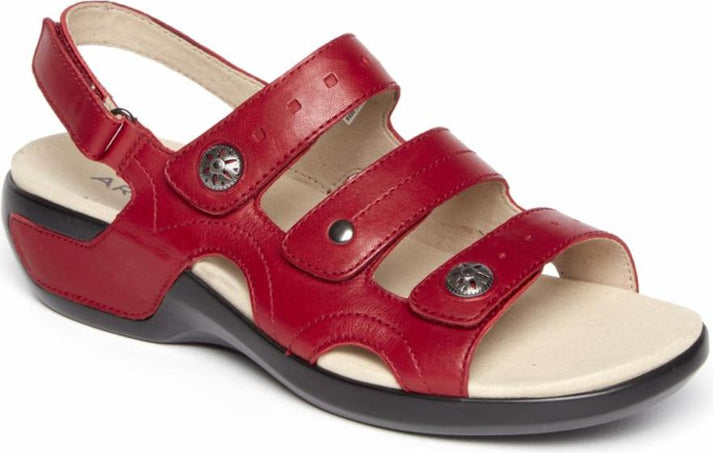 Aravon Sandals Power Comfort Sandals Three Strap Red - Narrow