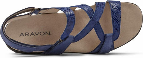 Aravon Sandals Power Comfort Strap Sandals Blue - Extra Wide