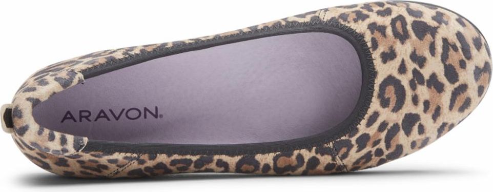 Aravon Shoes Abbey Ballet Animal Print - Narrow