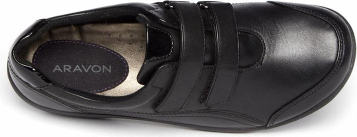 Aravon Shoes Bromly Dbl Strap Black - Extra Wide