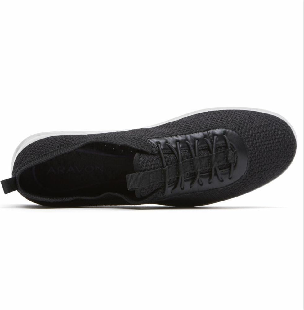 Aravon Shoes Power Comfort Mesh Bungee Black - Extra Wide