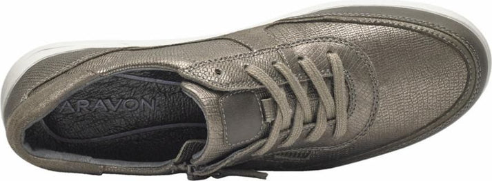 Aravon Shoes Power Comfort Tie Silver - Extra Wide