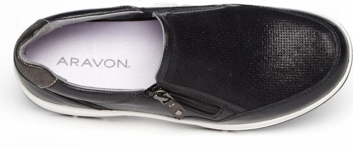 Aravon Shoes Pyper Side Zip Black