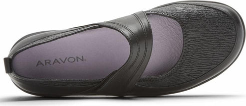 Aravon Shoes Quinn Mary Jane Black - Extra Wide