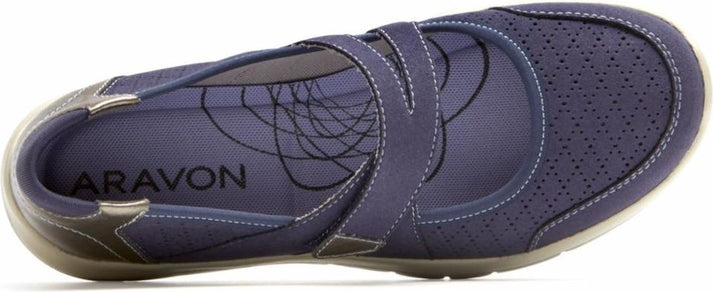 Aravon Shoes Wembly Mary Jane Blue - Extra Wide