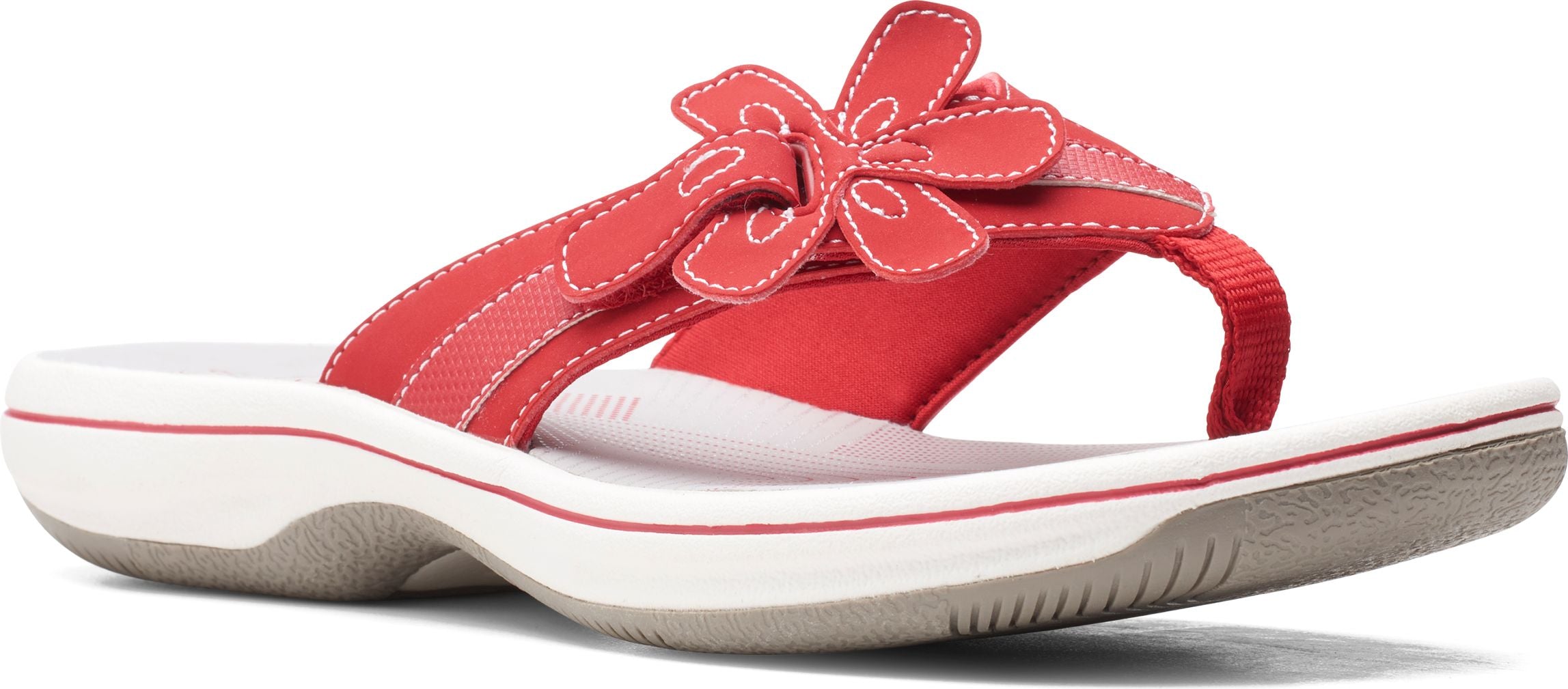 Clarks red flip flops sale