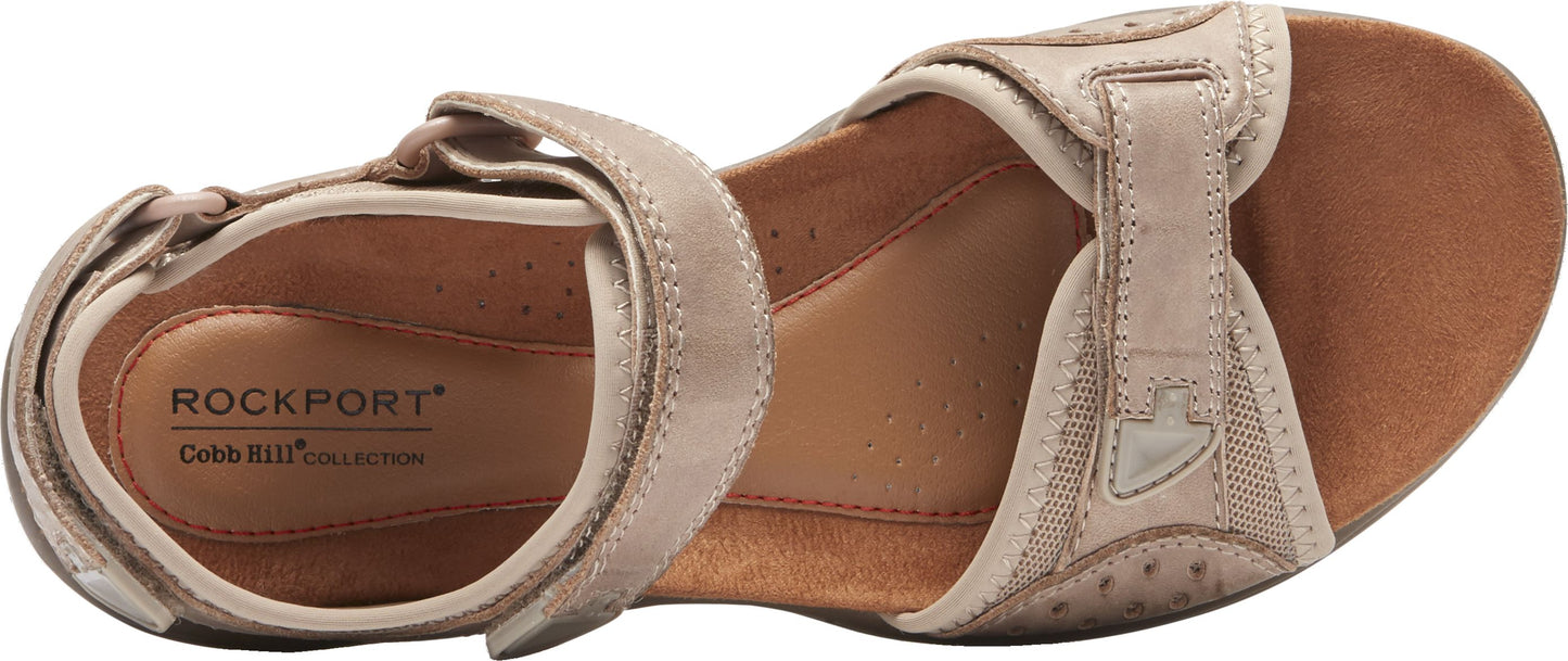 Cobb Hill Sandals Franklin Three Strap Nude - Wide