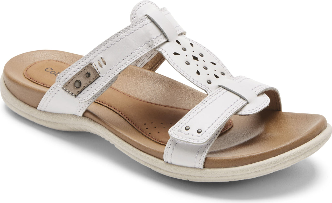 Cobb Hill Sandals Hollywood Slide White - Wide