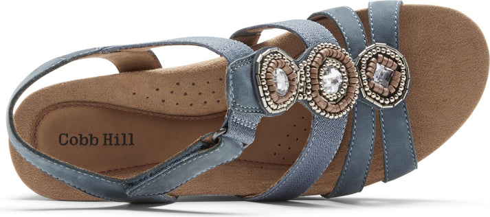 Cobb Hill Sandals Hollywood Slip-on Blue - Wide