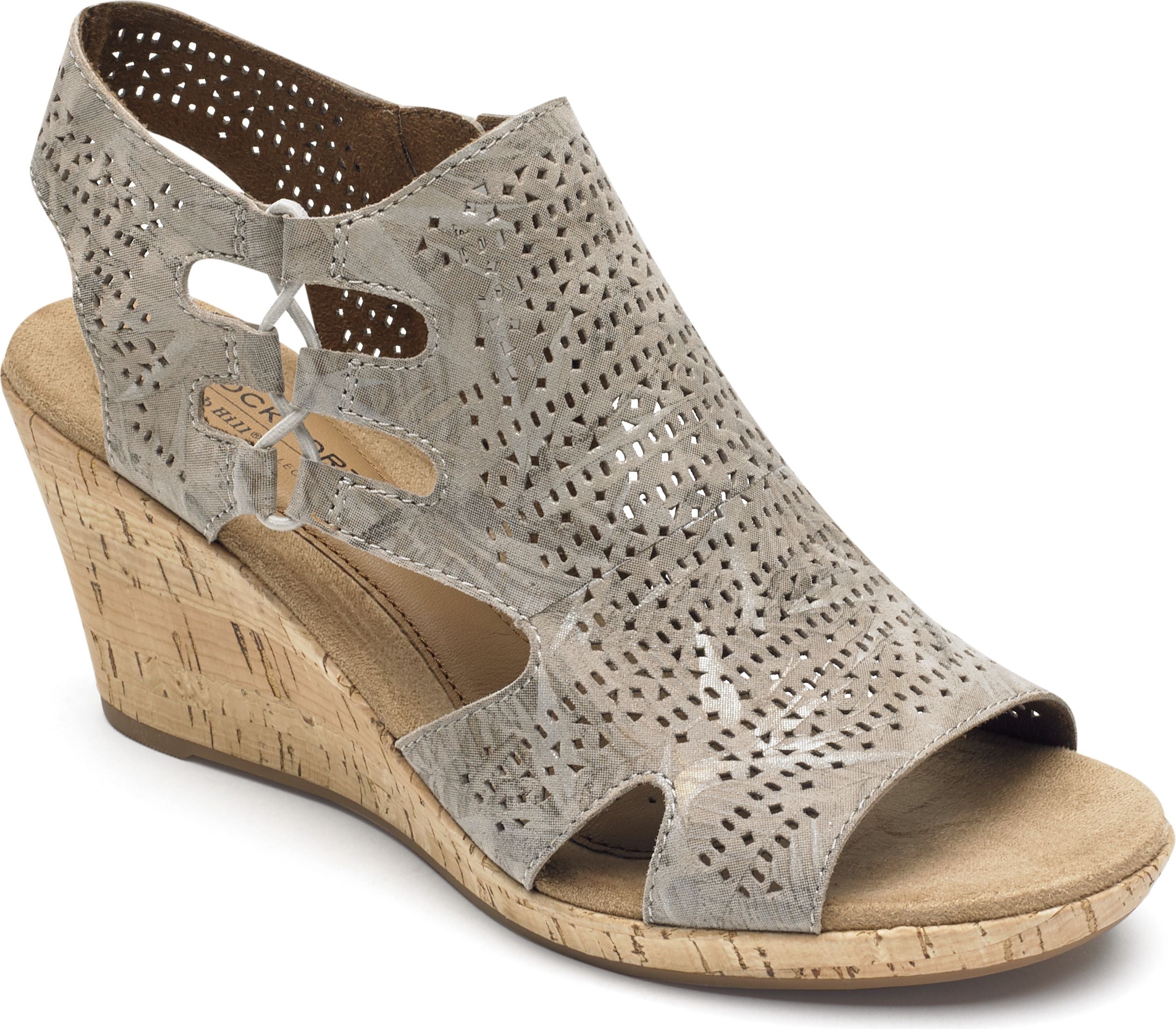 Janna Perforated Sandal Metallic - Wide