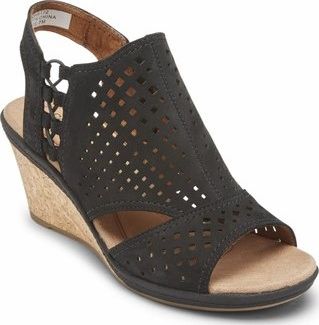 Cobb Hill Sandals Janna Side Bungee Black - Wide