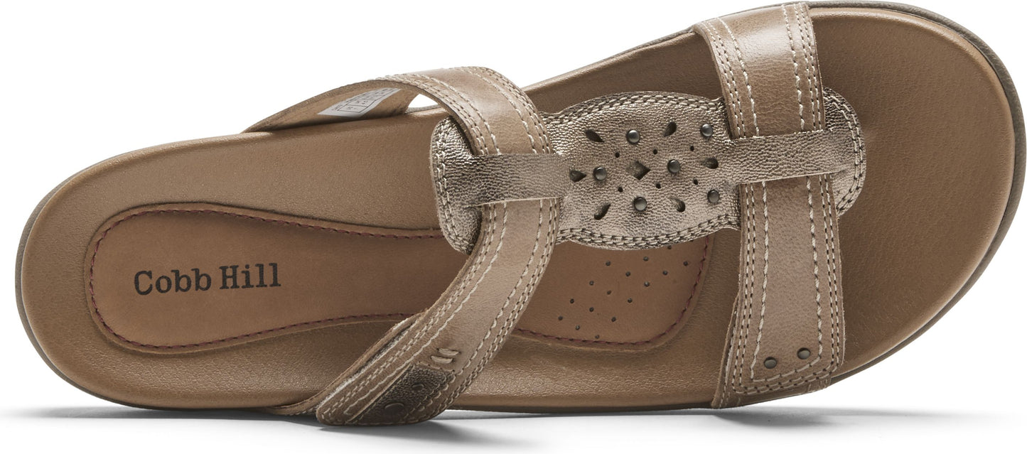 Cobb Hill Sandals Rubey Slide Brown - Wide