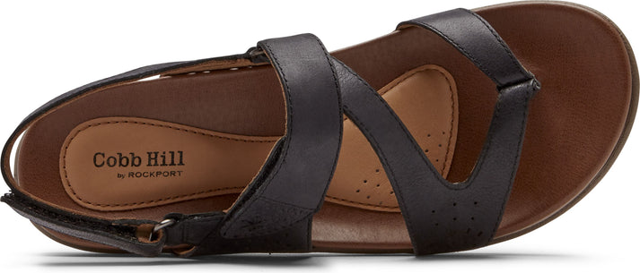 Cobb Hill Sandals Rubey Thong Sling Black - Wide