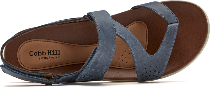 Cobb Hill Sandals Rubey Thong Sling Blue - Wide