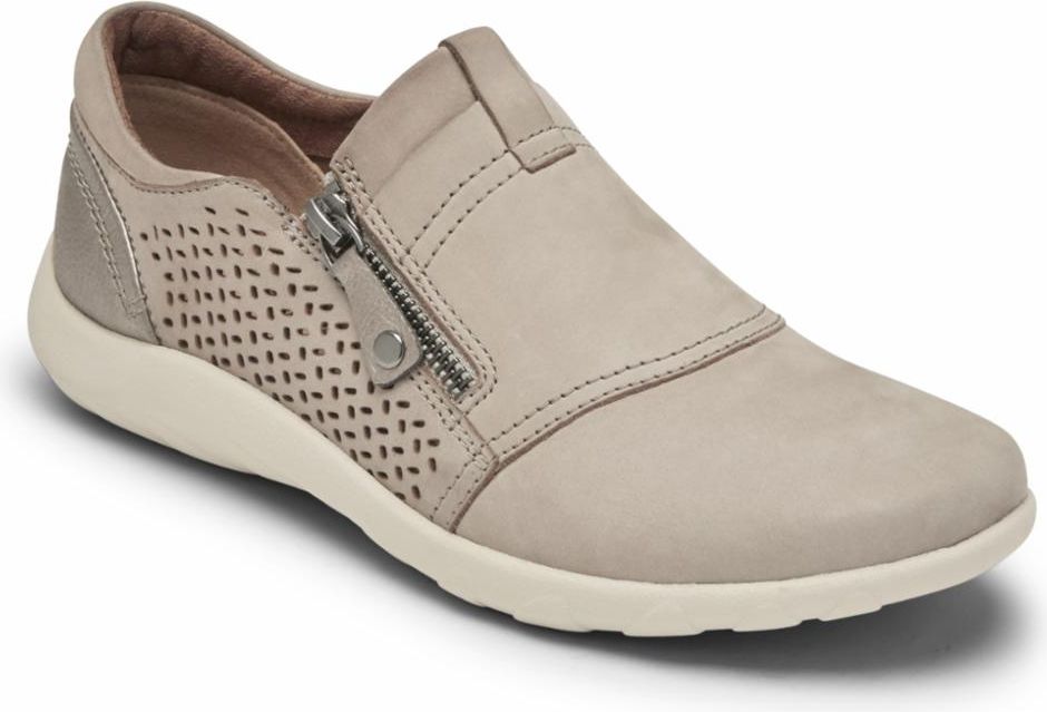 Amalie Zipper Slip On Nude - Wide