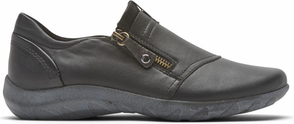 Cobb Hill Shoes Amalie Zipper Slipon Black - Wide