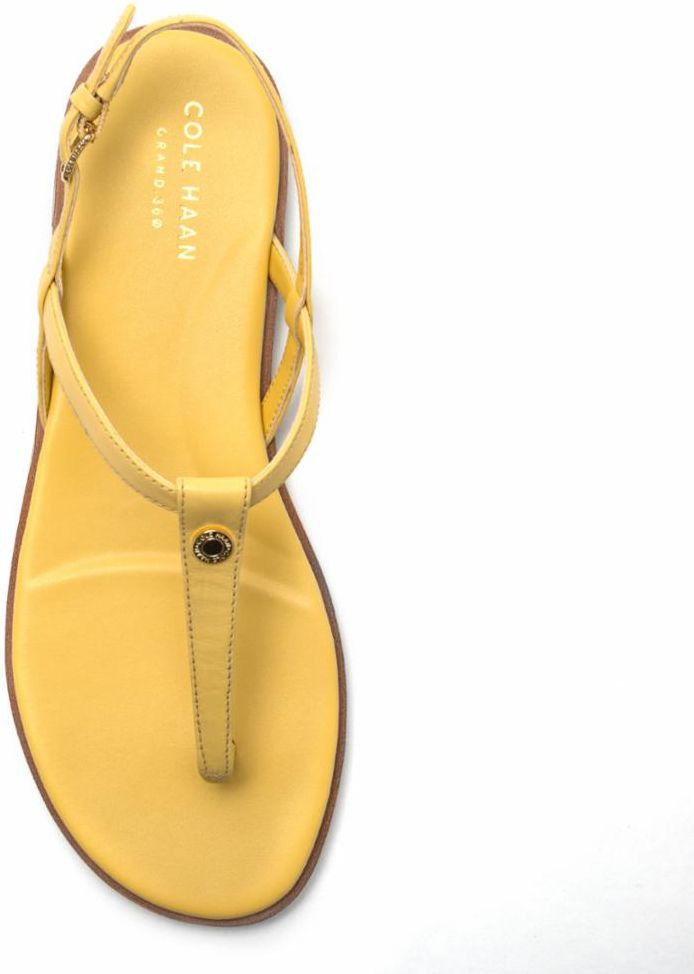 Flora Thong Sunset Gold Leather Yellow Quarks Shoes