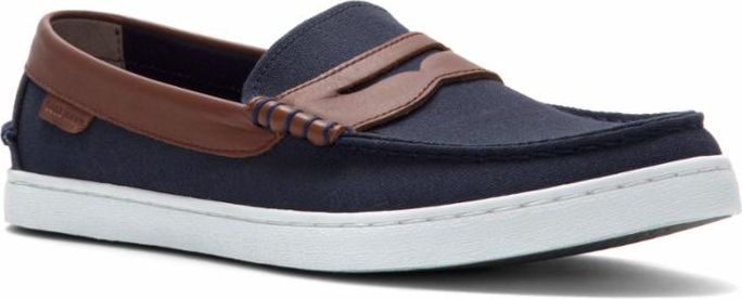 Nantucket Loafer Navy Canvas Chestnut