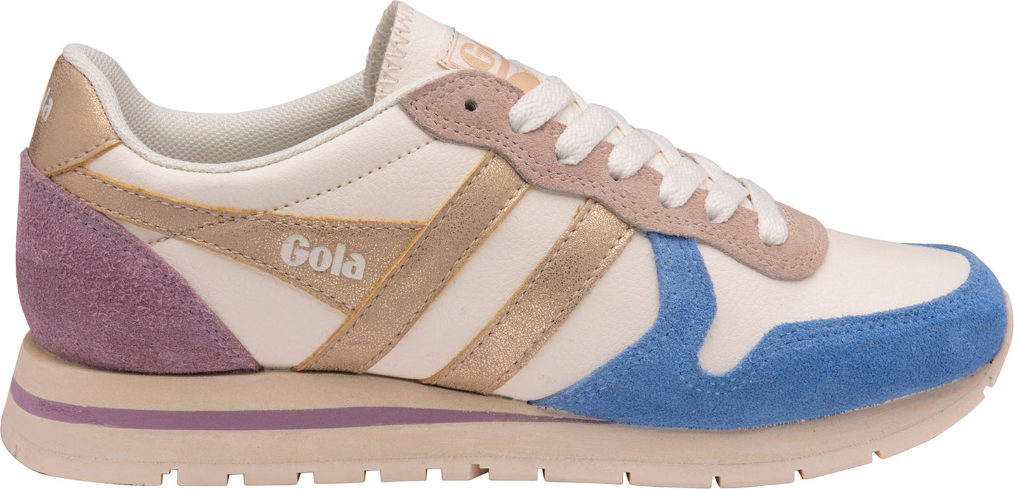 Gola Shoes Daytona Quadrant Off White/vista Blue/gold/lily