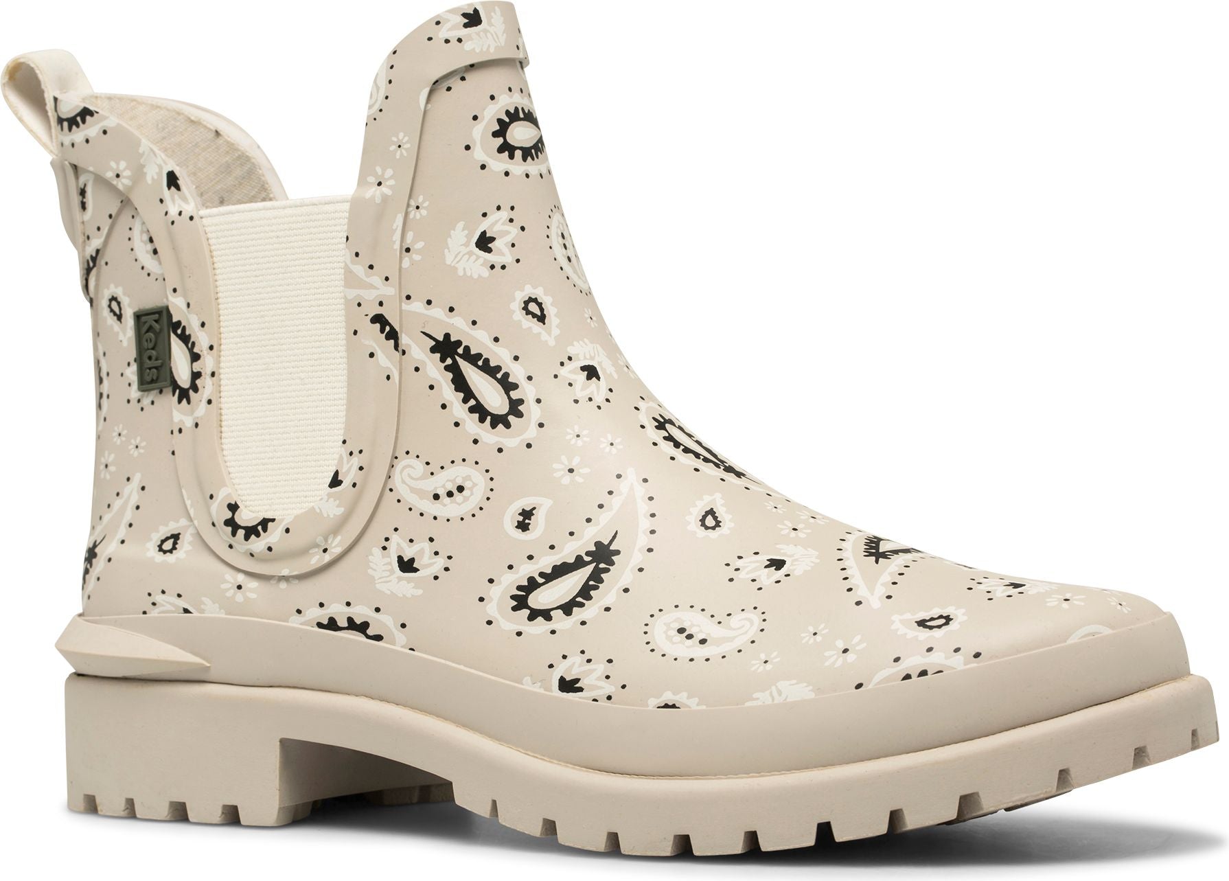 Rowan Rain Boot Paisley Print Latte