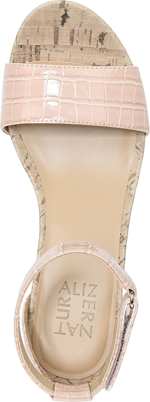 Naturalizer Sandals Areda Croco Almond Blush Patent - Wide