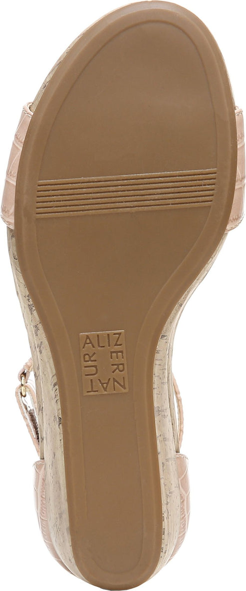 Naturalizer Sandals Areda Croco Almond Blush Patent - Wide