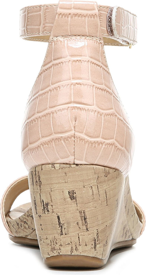 Naturalizer Sandals Areda Croco Almond Blush Patent - Wide