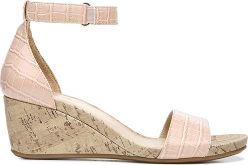 Naturalizer Sandals Areda Croco Almond Blush Patent