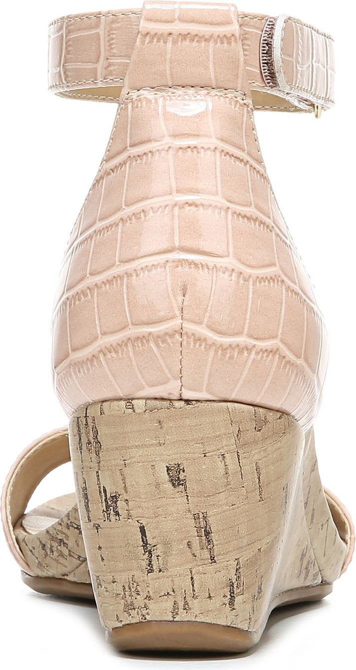 Naturalizer Sandals Areda Croco Almond Blush Patent