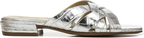 Naturalizer Sandals Ashford Leather Silver Croco