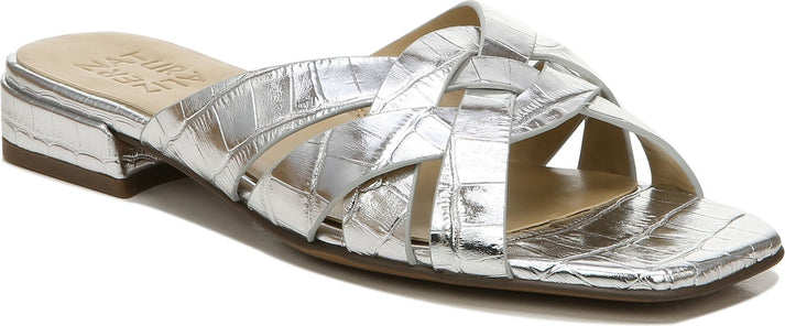 Naturalizer Sandals Ashford Leather Silver Croco