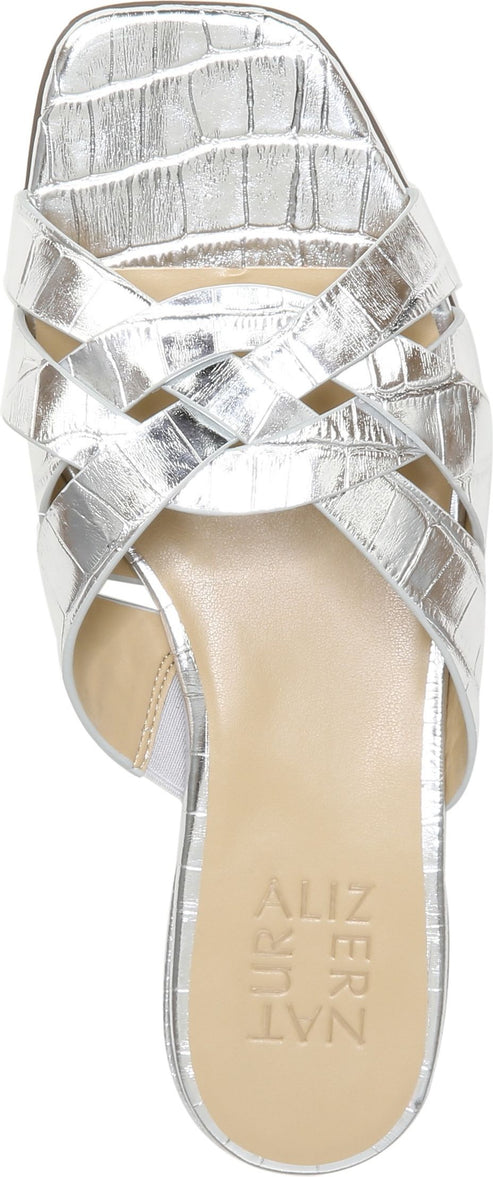 Naturalizer Sandals Ashford Leather Silver Croco