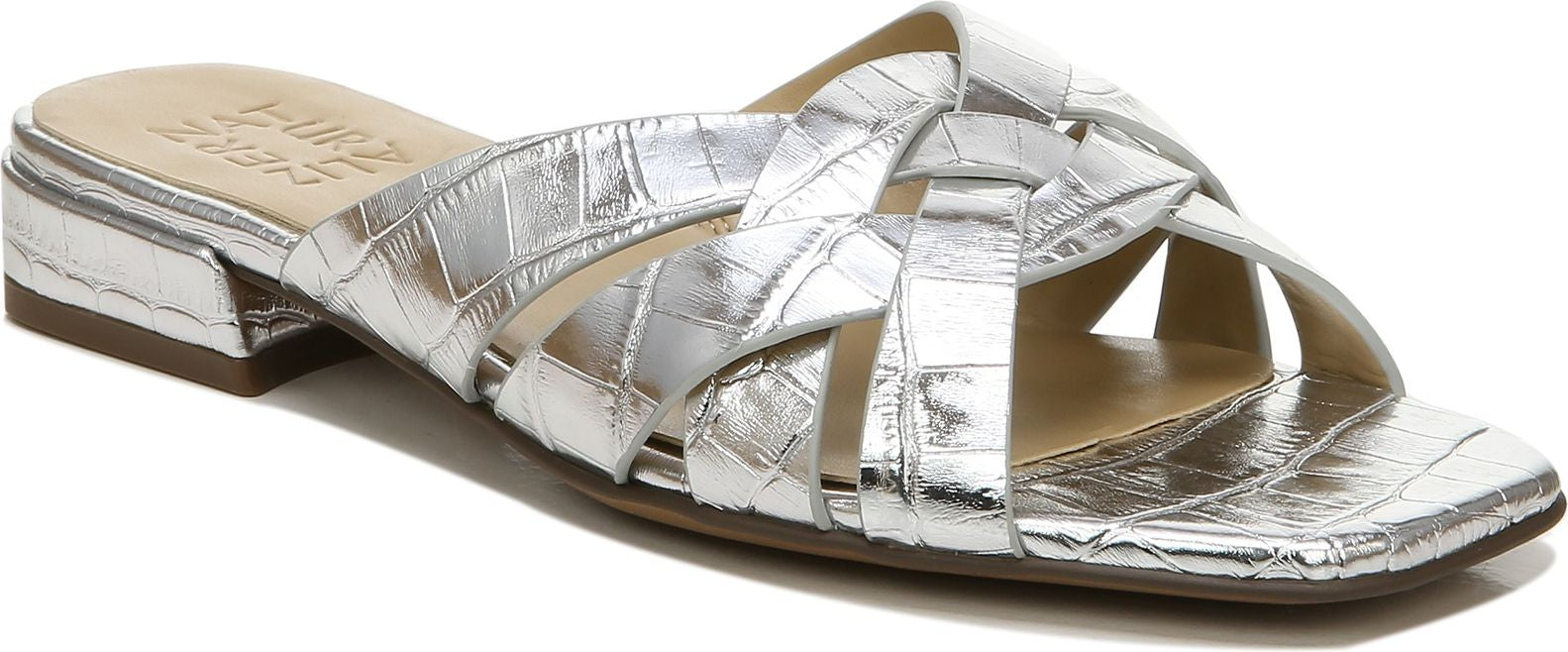 Ashford Silver Croco Leather - Wide