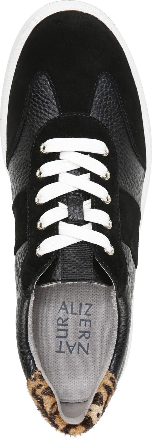 Naturalizer Shoes Evin Lace Up Black Leather Suede