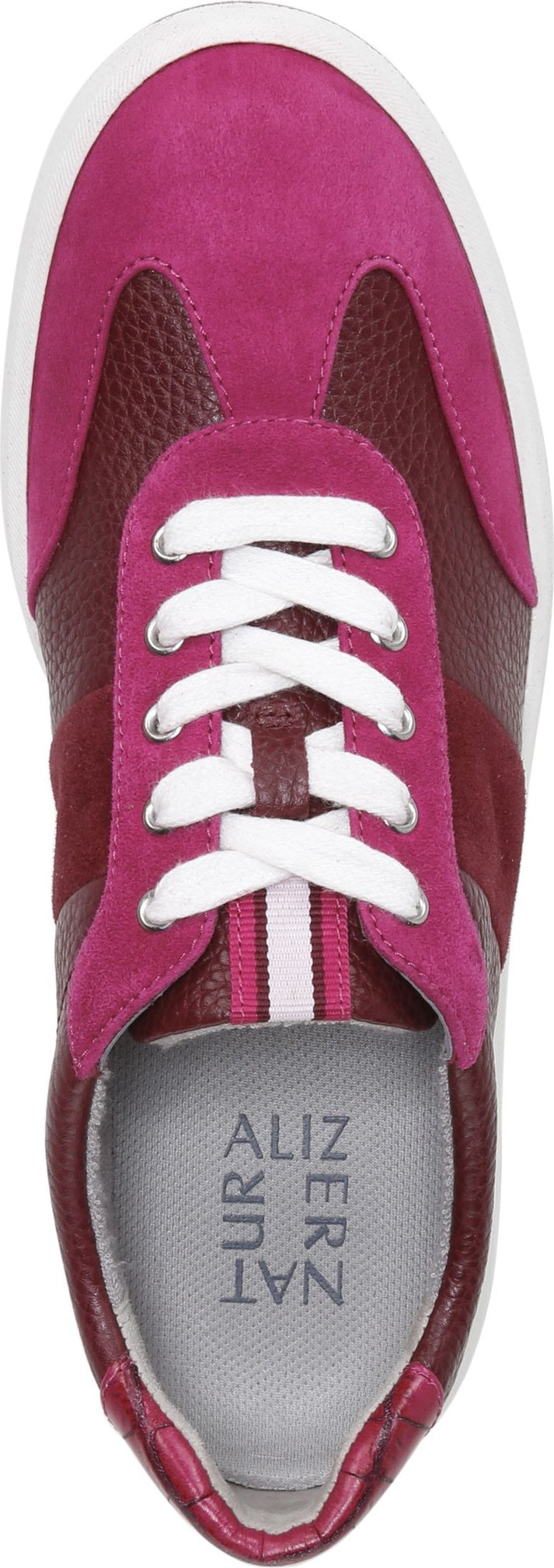 Naturalizer Shoes Evin Lace Up Plum Rouge & Berry Leather Suede - Wide