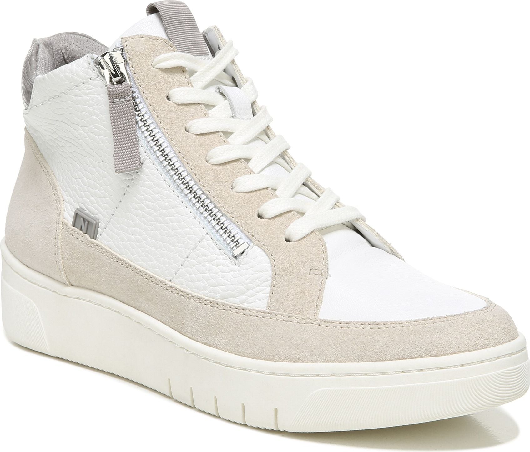 Hadley Hi White Porcelain Leather Suede