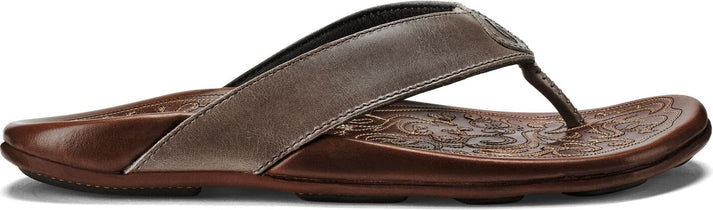 OluKai Sandals Men's Mekila Charcoal / Toffee